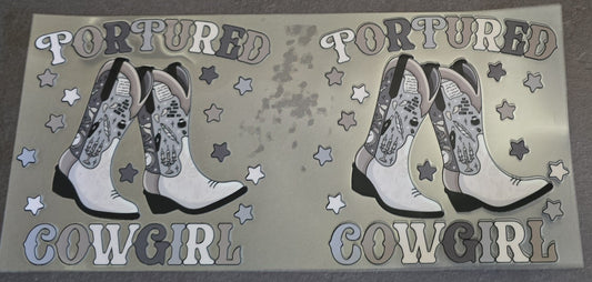 16 oz UVDTF - turtured cowlgirl