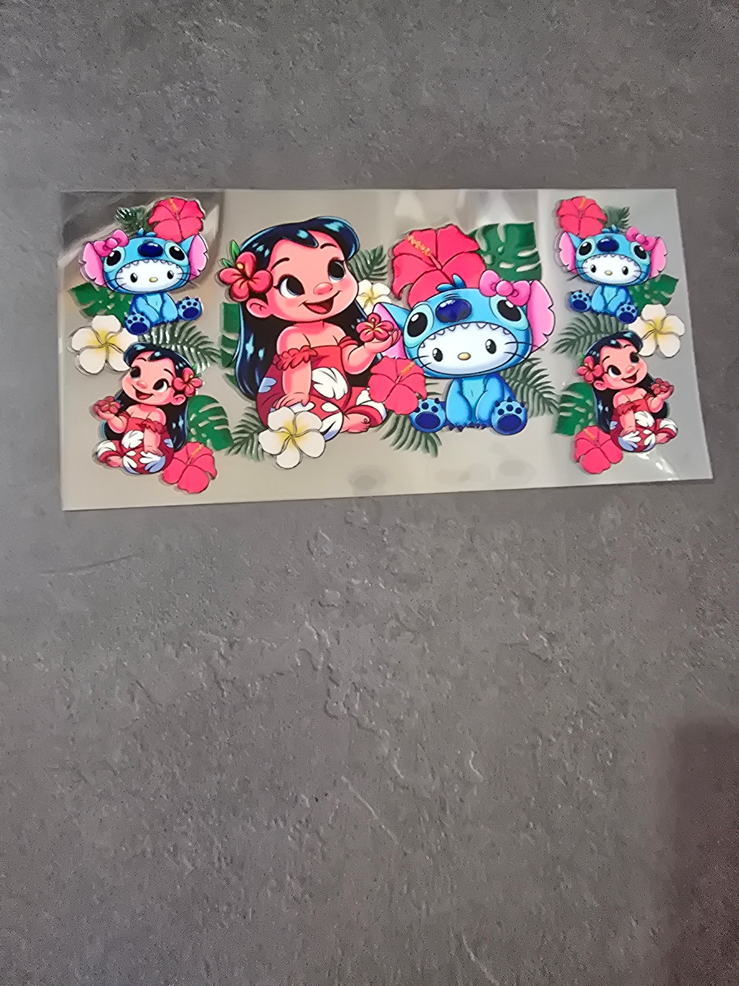 16 oz UVDTF -Lilo & Stitch Hello Kitty